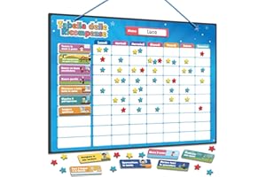 Smart Panda Tabella delle Ricompense per Bambini – 80+ ATTIVITÀ + 380 MAGNETI – Sistema di Ricompensa Montessori per Routine e Comportamento – Planner Magnetico da 3 a 8 Anni – In Italiano