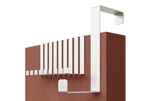 Menz Porte-manteau pour porte, set de 10 - crochet porte blanc, 4,1-4,6 cm x 8 cm - fixation suspendue, support robuste