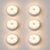 Amber LED Hareket Sens&ouml;rl&uuml; Ledli Gece Lambası Şarj Edilebilir, Taşınabilir 4000k G&uuml;nışığı (6 Adet)