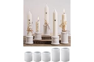 ‎YODOYO YODOYO Silikonform Kerzenhalter, 5 Stück Silikonformen Gießformen Kerzenhalter, Vertikale Streifen Stabkerzenhalter Kerzenformen für Beton, Gips, Kerzen Epoxidharz Formen, DIY Weihnachtsdeko