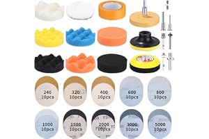 Ixydor 120 stycken poleringstillbehör sladdlös skruvdragare, 75 mm slipskivor våtslippapper, polerdyna svampset, 75 mm poleri