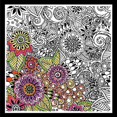 zenbroidery bedruckter Stoff "Bold Floral Stickerei Kit, Baumwolle, weiß