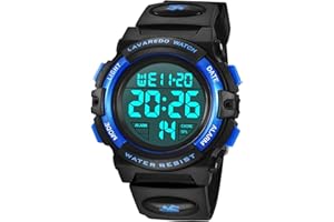 A ALPS Garçons Numérique Quartz Montre avec Bracelet en Silicone L6606