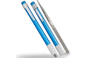 Treki 2pcs Pen Style Diamond Retractable Knife Sharpener, Blue, Fine Grit, 5.315" L x 1.2" W x 2" H, 75g, Suitable for Kitchen, Outdoor, Hunting, Fishing, Hiking, Camping, Garden Tools