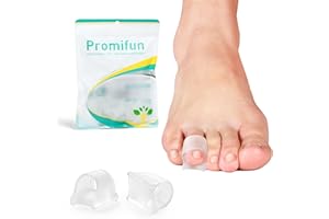 PROMIFUN Corrector de dedos en martillo para mujeres - Enderezador de dedos de gel blando - Realineación de dedos doblados, curvados, torcidos, en garra(8 Count,Small,Clear)