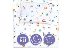 Totsy Baby Cot bed duvet cover set 100x135 cm - Cotton toddler quilt covers for girl and boy Set Comforter cover 100 x 135 cm and pillowcase 60 x 40 cm Oeko-Tex
