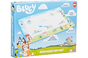 CHARACTER OPTIONS BLUEY AQUAMAGIC ART MAT, PRESCHOOL TOYS, MESS FREE CREATIVE PLAY, GIFT FOR 2 - 5 YEAR OLD