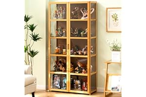 JFOZDM Display Cabinets, Multifunctional Dustproof Glass Display Cabinet, Acrylic Display Cabinet, Hinged door design, Sealed and Dustproof, Display Cabinet for Offices, Bedrooms, Living Rooms