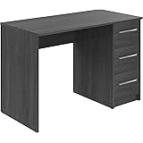 Amazon Basics Schreibtisch mit 3 Schubladen, Büroschreibtisch, Computertisch, 56 x 110 x 74 cm, Dunkelgrau (Früher Movian)