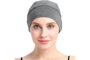 FOCUSCARE Bambusowa czapka do spania na wypadanie włosów domowa osłona głowy dla kobiet rower twardy kask wkładka bawełniana czapka