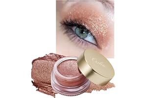 Oulac Sombras de Ojos Melocotón | Altamente Pigmentada | Resistente al Agua y de Larga Duración | Maquillaje de Ojos con Brillo Metálico | Vegano y Libre de Crueldad | 12g (08) Cheers!