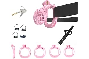 Andningsbar bur i harts för män med 1 fast midjeband, 140 g–150 g, med 4 ringar (43 mm/46 mm/49 mm/51 mm)-RDMY21 (Rosa, D11)