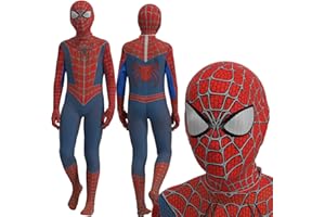 JMOCD Spiderman Kostüme Mit Maske für Kinder Erwachsene,Party Halloween Karneval Cosplay Superheld Jumpsuit