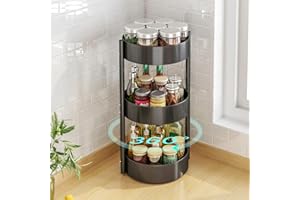 YunNasi Estante de Especias Giratorio Soporte de Condimentos Giratorio de Acero al Carbono Organizador de Almacenamiento de Cocina para Tarros de Especias, Hierbas y Botellas de Especias