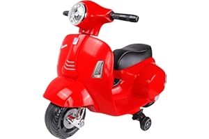 TURBO CHALLENGE - Vespa GTS - Portador Eléctrico - 119152 - Scooter - Rojo - Listo para Rodar - Máximo 25Kg - Plástico - Baterías Recargables - A Partir de 24 Meses