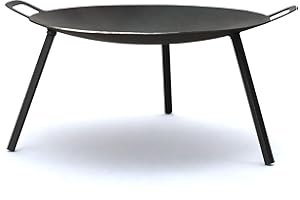 ProTermo Grill- und Feuerschale Ø 48,5 cm oder Ø 62,5 cm, multifunktionale Camping Feuerschale mit abschraubbaren Füßen, Lagerfeuer Pfanne (Ø 48,5 cm)