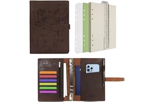 Wonderpool Segregator skórzany Journal 6 i notes z papierem w kropki wielokrotnego użytku