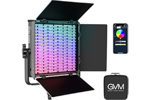 GVM 50RS LED Videoleuchte, RGB led Video Beleuchtung mit App-Steuerung, 3200K-5600K LED Fotografie Studiolicht led Dauerlicht für YouTube Video Studio Streaming licht, LED Filmlicht videolicht RGB