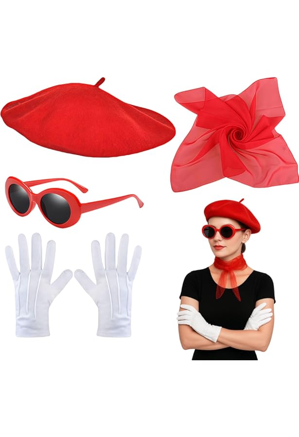 DELUXE FRANSE MIME KOPPELS FANCY JURK ACCESSOIRES OUTFIT SET (KLEIN & GROOT