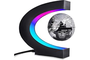 NAZANO C Globus Magnetische Schwebender Globus in Kugelform schwimmende Globe Weltkarte Geschenk LED-Haus, Büro, Schreibtisch für Klasse, Business-Dekoration Schwarz