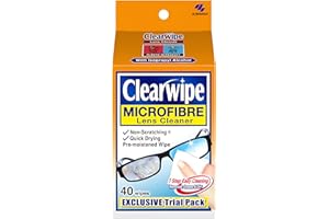 Clearwipe Lens Cleaner - 40 Lens Wipes, Microfibre, Individually Wrapped, for Glasses, Sunglasses, Smartphones, Screens