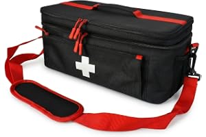 Naapesi bärbar första hjälpen-väska, stor kapacitet medicinväska med flera fack, tom nödväska för skola, camping, vandring oc