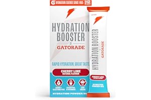 Hydration Booster by Gatorade Carbohydrate-Electrolyte Sachets - Hydration Powder Drink Mix with Carbohydrates, Electrolytes and B Vitamins (12 Servings (Pack of 1), Cherry Lime)