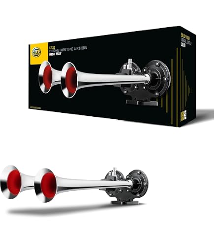 Clacson Per Camion GAMPRO 12V 150 DB - Doppia Tromba Air Horn Con Compressore, Cromato, Per Auto, Barche, Furgoni