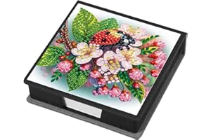 CXINLky DIY Diamond Art Painting Scatola per foglietti in pelle, Diamond Art con 160 fogli bianchi, scatola per appunti, cassetta per foglietti 03 coccinelle