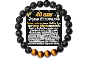 TEMULNEE 50 40 30 20 60 70 80 90 Ans Anniversaire Bracelet Cadeau d'Anniversaire Homme Original Idee Cadeaux Anniversaire pour Mon Beau Papa A Son Petit Fils Tonton Neveu Frere Papy Mari Bracelets Bijoux