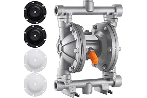 VEVOR Luftdriven dubbel membranpump, 6,6 GPM, 3/8 tum inlopps- och utloppspneumatisk avfallshanteringspump, max 100 PSI, alum