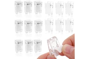 DSLSQD 15 Pieces Self Adhesive Clips, Wall Clips for Hanging Tapestry Clips Plastic Sticky Clips Photo Clips Spring Clips for for Home Office Poster Photo Halloween Christmas Decorations (Clear)