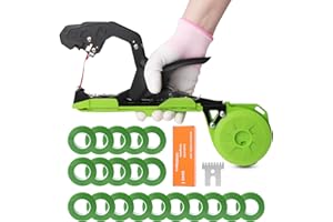 Soojook Bindezange für Pflanzen, 420g pflanzenbindemaschine, Pflanzenbinder Maschine mit 10000 Stück Heftklammern 20 Rollen grünes Klebeband SJ-B13G