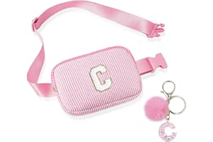 BLONWINER Crossbody Bags for Teenagers, Bum Bag with Cute Letter Chain for Women Friends Sister, Pop Gifts for Birthday and Festival, Personalized Bumbags Purse for Teen Girl (Pink C)