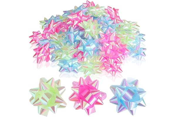 Wilhelm Sell® 60x presentrosett självhäftande, 5 x 2 cm färgglada rosetter | dekorativa färdiga rosetter för jul - födelsedagar och bröllop