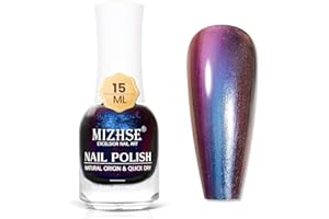 MIZHSE Camäleon Vernis à ongles à séchage rapide, métallisé, holographique, brillant, avec effet changement de couleur, violet, sans lampe UV, 15 ml