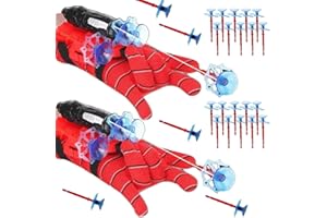 SUPMEHERO Spider Web Shooter for Kids -2 Packs Upgraded Web Shooters Set for age 3-14 Kids Superhero Toys with Spider Gloves Launcher Wrist Toys for Boy Girls Birthday Gifts (Style 4)