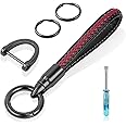 flintronic Key Fob Keychain, Leather Key Chain Holder with Anti-Lost Ring, Lightweight Car Key Chain for Men & Women, 360 Degree Rotatable Key Holder for Car Office Home