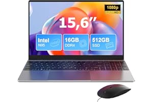 MAXLEGEN PC Portatile 15,6", 16GB RAM 512GB SSD, Quad Core In-tel N95(Fino a 3,4 GHz) Computer Portatile, 2.4G/5G WiFi, BT5.0, Type C, USB3.0, Tastiera Numerica Dimensione Piena Per Ufficio, Mouse incluso