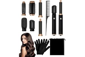 Rantizon 6 in 1 Hot Air Styler Set,1000W Hair Styler & Hair Dryer Brush for Blow Dry Straighten Curl Volumize,No Heat Damage,Ionic Step Hair Tool with Multiple Attachments for Multiple Hair Types