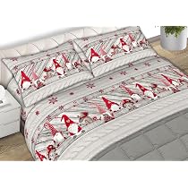 Completo Letto Singolo In Flanella 100% Cotone Fantasia Luna - Lenzuolo Piano 150x280 + Sotto 90x200 + Federa