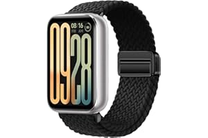 Gittos Elastische Geflochtene Armband für Redmi Watch 5/4/Xiaomi Smart Band 9 Pro/Mi Band 8 Pro Ersatzarmband Magnet für Damen Herren