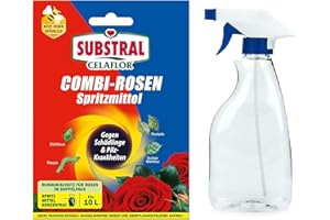 LAUBNER Substral Celaflor Combi-Rosenspritzmittel, Rundumschutz für Rosen, gegen Schädlinge und Pilzkrankheiten, 1x15+2x4ml + Sprühflasche (1)