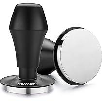 Pressino per caffè espresso calibrato per barista da 58 mm con base in acciaio inossidabile caricato a molla da 30 libbre, manico in alluminio anodizzato