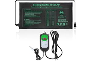 HYDGOOHO Seedling Heat Mat with Thermostat Combo Kit, 53 x 25 cm-Set Heat Mat for Seed Starting,Hydroponic Plant,Plant Heat Mat of Seedling Germination for Indoor