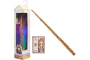 HARRY POTTER-WIZARDING WORLD - VARITA HERMIONE GRANGER DELUXE - Auténtica Varita de Hermione Granger de 30 cm con Tarjeta de Hechizo - 6062057 - Juguetes Niños 6 Años +