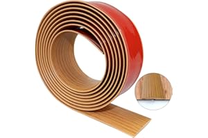 LSGCQ Seuil de porte adhesif profil de transition barre de seuil de porte bande de transition sol en vinyle bande de seuil en grain de bois bande de recouvrement pour planchers stratifié (Jaune, 300×4cm)