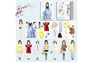 LUCKKY Magnetic Dress Up Baby, Magnetic Princess Dress Up Paper Doll, Magnet Dress Up Games, Pretend and Play Travel Playset Toy Magnetic Dress Up Dolls for Girls (F)
