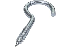 AERZETIX - C47871 - Lot de 20 pièces - crochet à visser à bois - Ø4.8x65mm - en acier zingué - bricolage - longueur sans corchet 34 mm