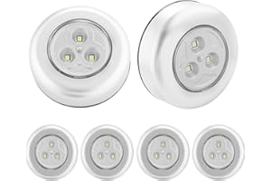 SOAIY 6PZ Luce adesiva a batteria Luci Armadio Luce notturna con 3AAA Batterie Risparmio energetico Leggerissimo per Cucina, Corridoio, Scale, Camere per bambini, Garage, Luce Fredda (6pz SMD)